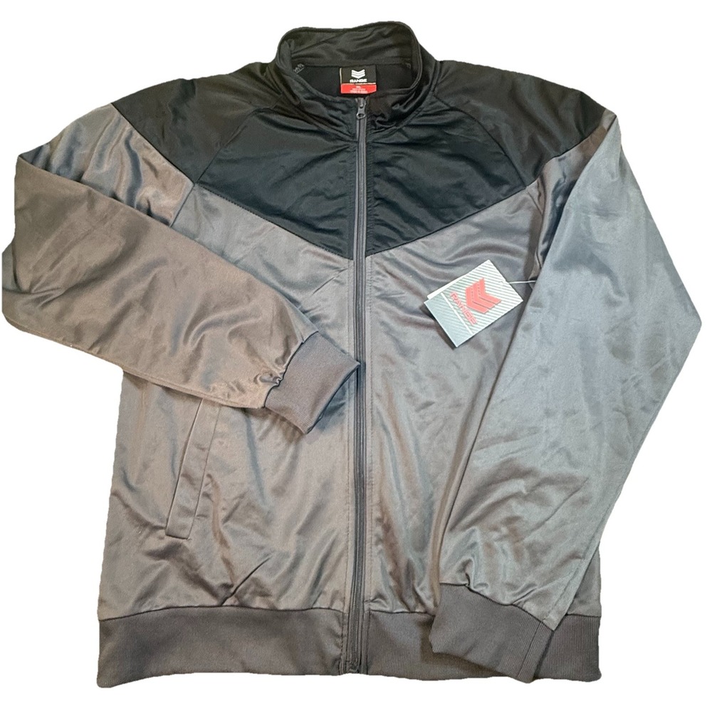 Range Track Jacket Mens XL Grey Black Colorblock‎ Polyester Full Zip Sporty